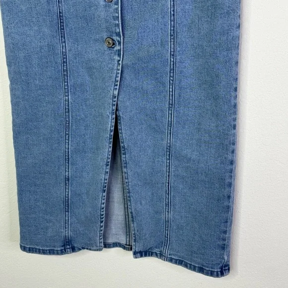 Abercrombie & Fitch Mara Denim Dress V-Neck Tall - Picture 8 of 11